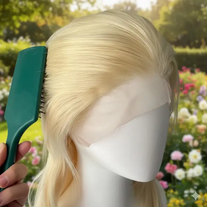 Perruques synthétiques blondes 613 à dentelle frontale pour femmes