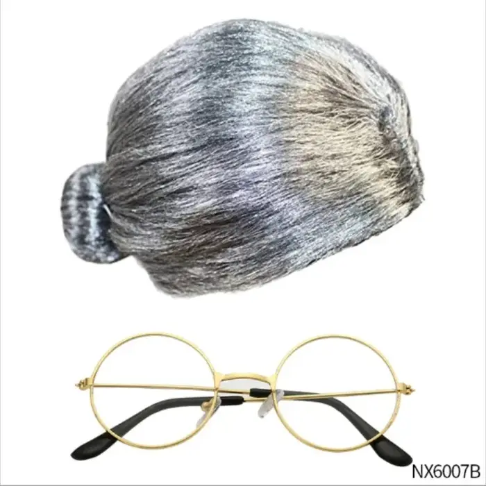 Ensemble Perruque et Lunettes de Grand-Mère pour Adulte