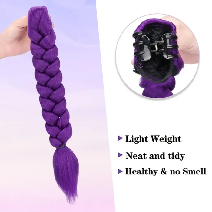 Extension de queue de cheval de Style Clip pour femmes avec pince à griffes-tresse moelleuse instantanée