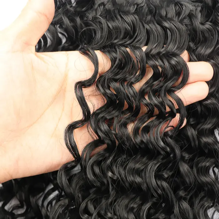 Extensions de cheveux synthétiques crépus bouclés à clipser pour femmes