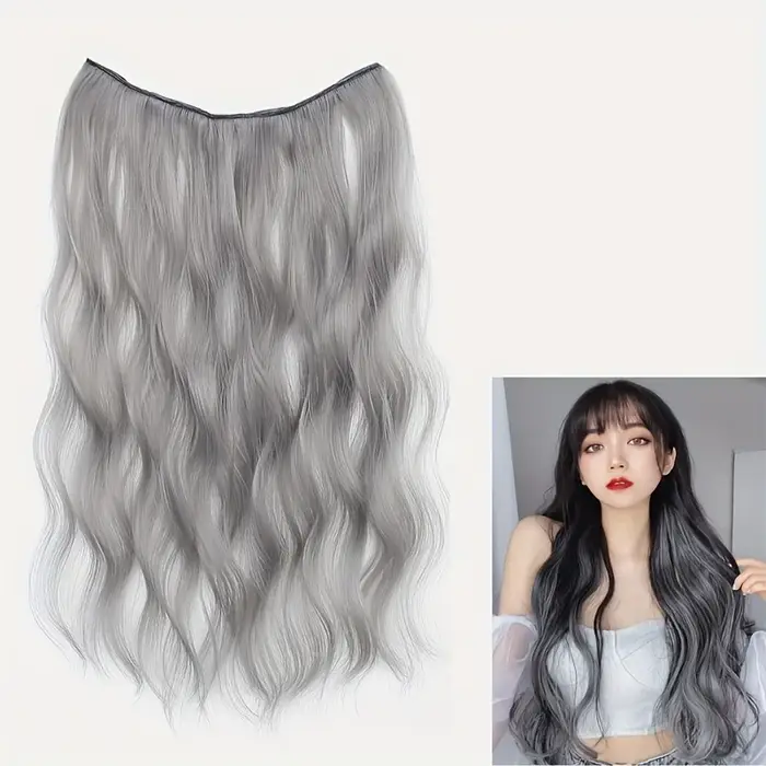 Vagues d'eau bouclées, extension de cheveux à reflets quatre cales