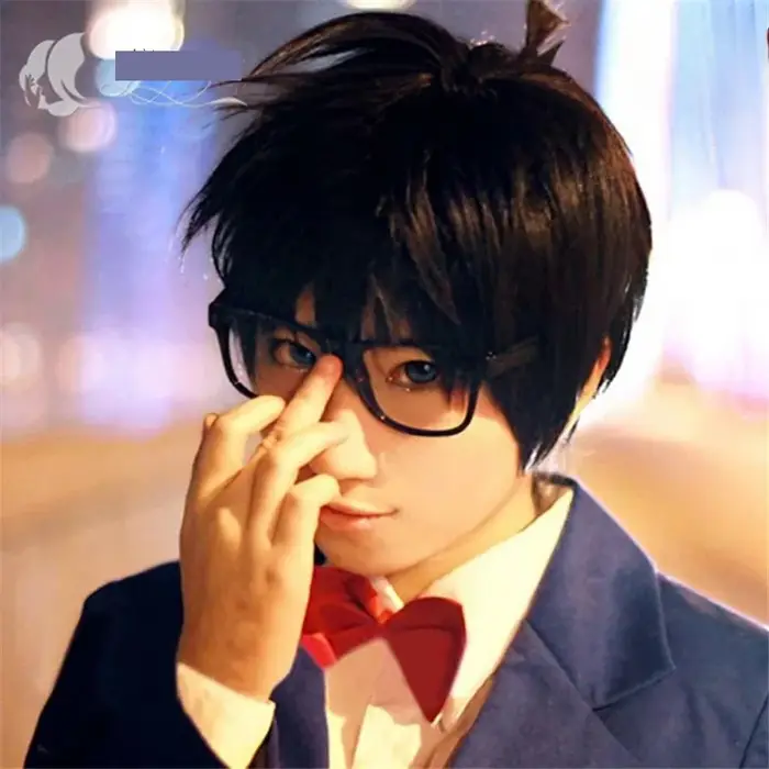Perruque de Cosplay de détective Conan Kudou Shinichi, perruque de jeu de rôle d'halloween, cheveux 