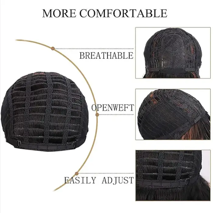 HAIRChain Y-Perruque Synthétique Courbure Noire et Blanche pour Femme
