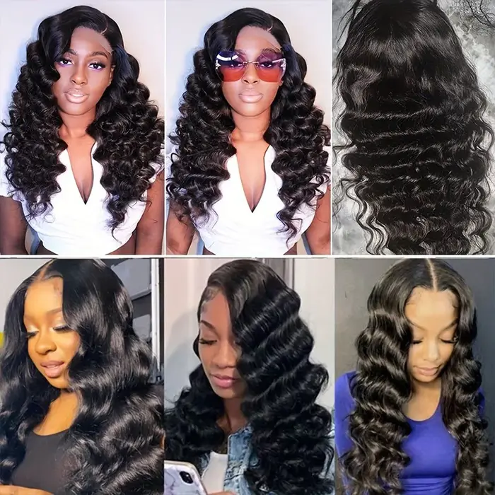 Vagues lâches perruque cheveux humains bouclés vague de corps perruques de cheveux humains 13x6 Hd d