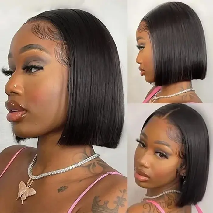 Perruque Bob Lace Frontal Wig brésilienne Remy
