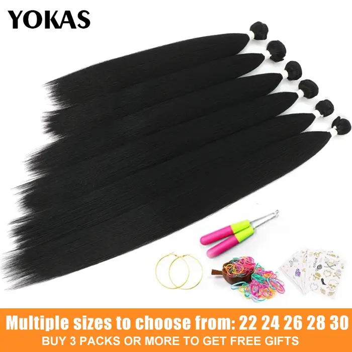 40 pouces cheveux longs tissage Blonde synthétique droite Ombre