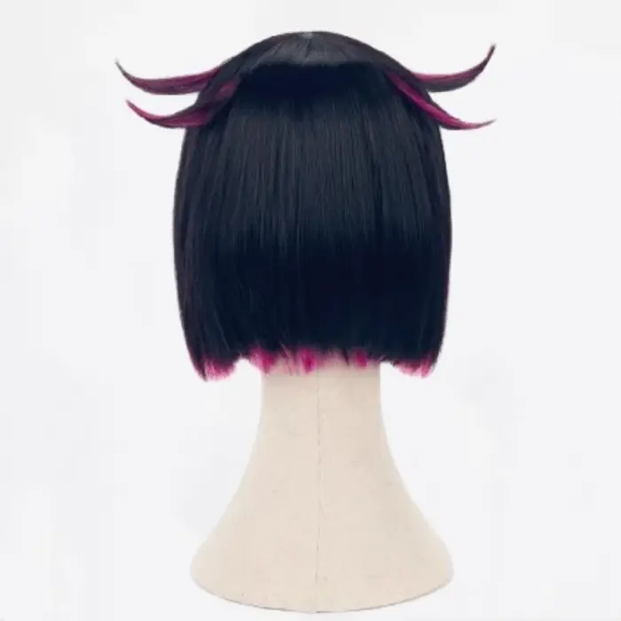 Lilia Vanrouge Cosplay perruque noir violet mixte court résistant à la chaleur cheveux synthétiques Halloween fête