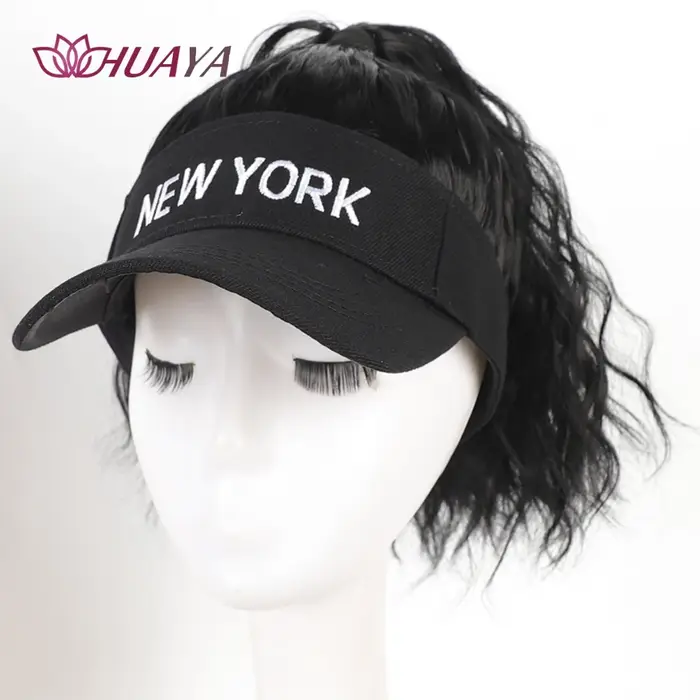 Extensions de cheveux synthétiques dames bouclés queue de cheval perruques chapeau connecté couvre-tête casquette à