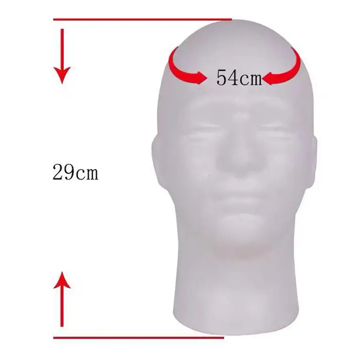 Tête de perruque en polystyrène pour hommes