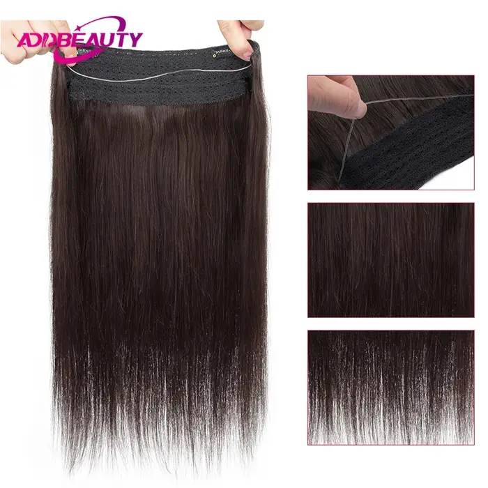 Ligne de pêche droite Extensions de cheveux humains pince dans l'extension