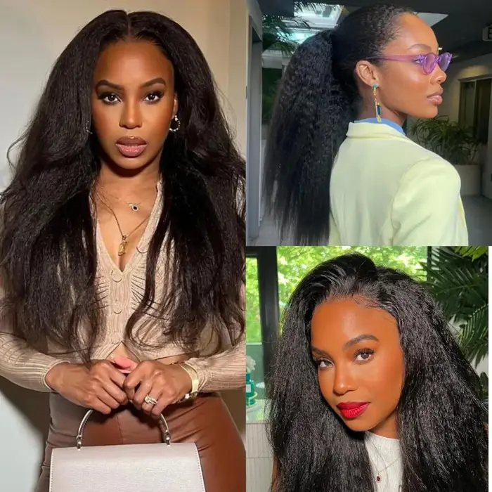 Extensions de cheveux humains brésiliens pré-séparées, tressées au crochet, style Kinky Straight, sa