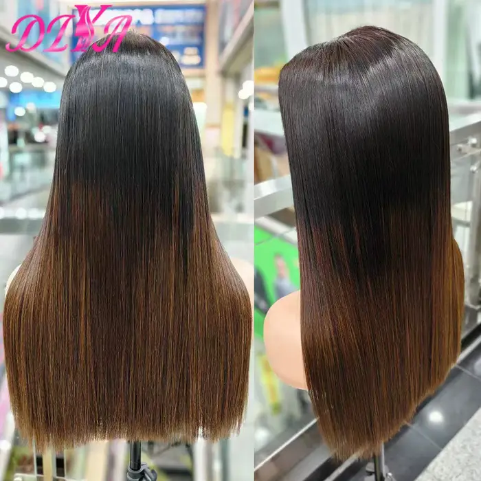 28 30 pouces Double tirage os droit brut vietnamien perruques de cheveux humains 2x6 réel HD dentelle fermeture vierge