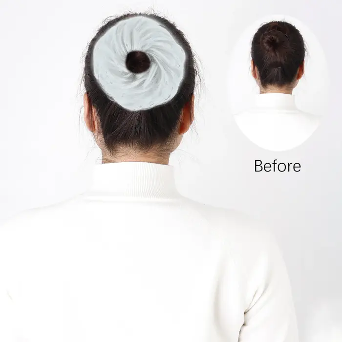 AZQUEEN Chignon en désordre Extension de cheveux bande élastique synthétique vague bouclée