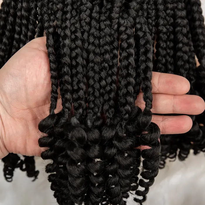 Perruque tressée pleine dentelle avec extrémités bouclées, tresses synthétiques Cornrow pour femmes 
