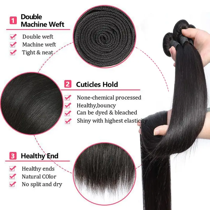 Tissage en Lot Brésilien Remy Naturel Vierge Lisse Sophia