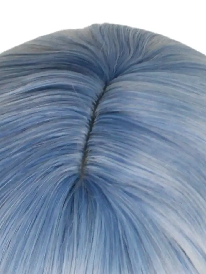 Perruque Bob dégradée bleu-blanc-bleu