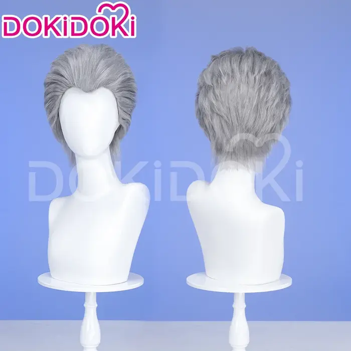 Perruque Dante Vergil V Lady Nico Trish pour Cosplay de jeu DokiDoki, cheveux gris argenté et blancs, collier Mary Dante
