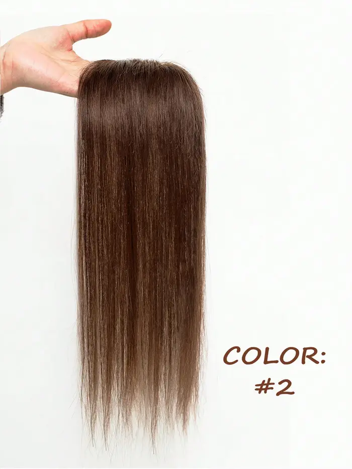 Topper en cheveux naturels pour femme : postiche élégant, facile à porter, volume et longueur instantanés