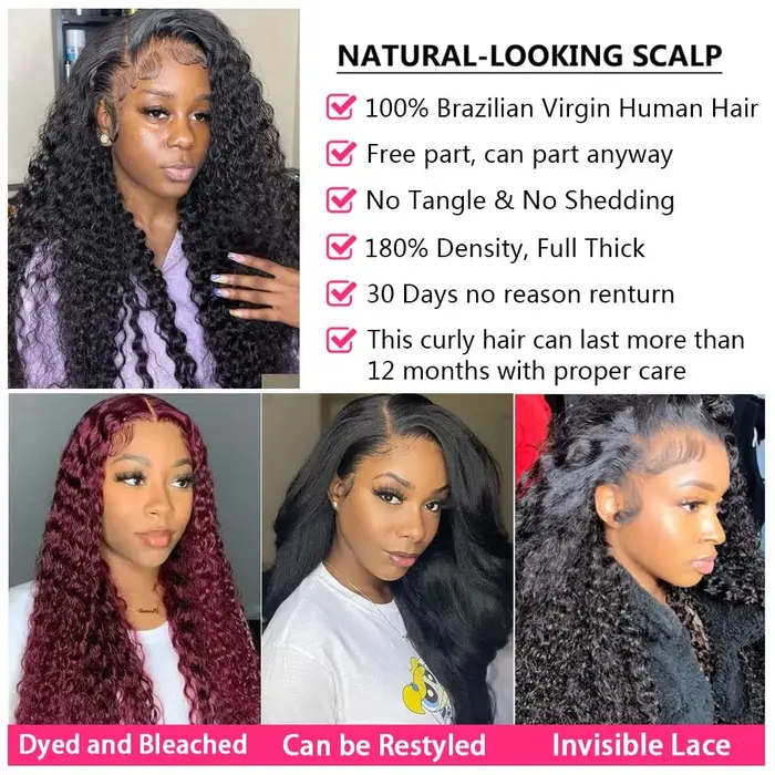 300 densité 13x6 Hd vague profonde frontale perruque 30 34 pouces sans colle perruques 100% cheveux