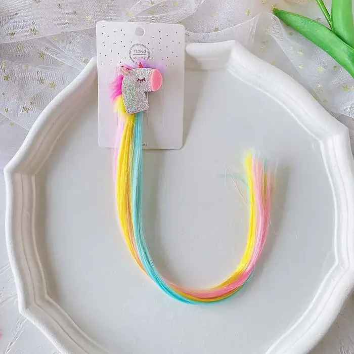 Perruques colorées licorne, pince à cheveux, cadeau pour enfants, décoration de fête d'anniversaire 