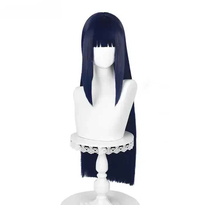 Perruque Synthétique Nouveau! Perruques de Cosplay synthétiques lisses Anime Hyuga Hinata, frange so