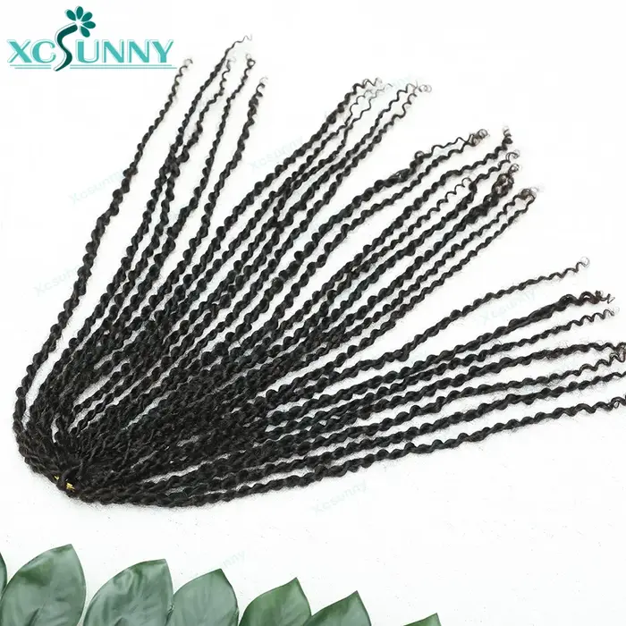 Mini torsion cheveux humains Crochet Extensions court