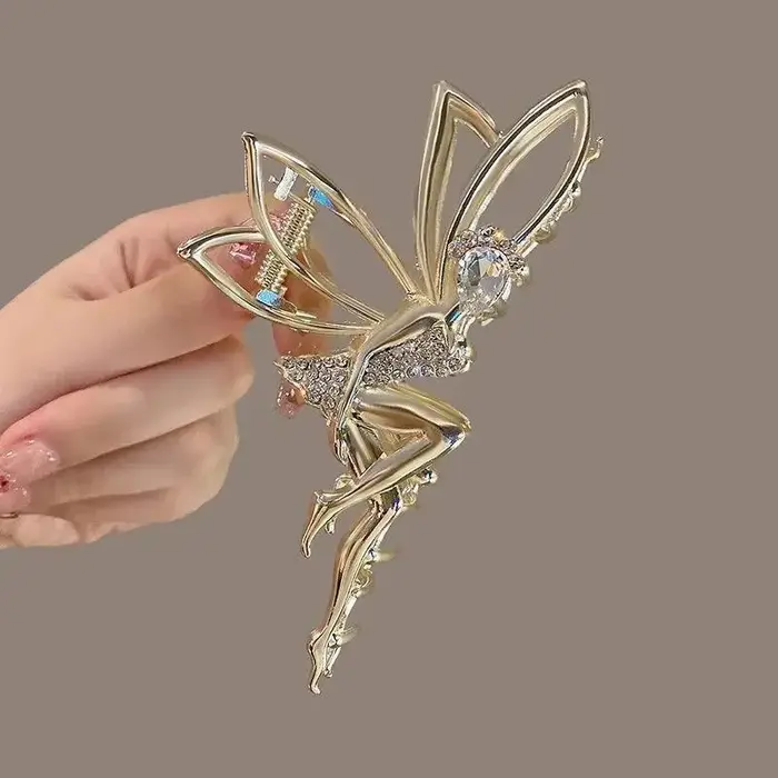 Pince à cheveux en métal pour strass brillant cristal petit ange chapeaux épingle