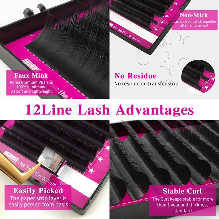 Abonnie Extensions de cils classiques moelleux