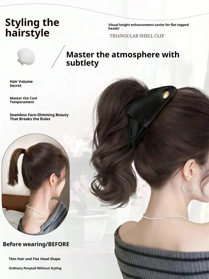 Extensions de queue de cheval ondulées avec accessoires noirs