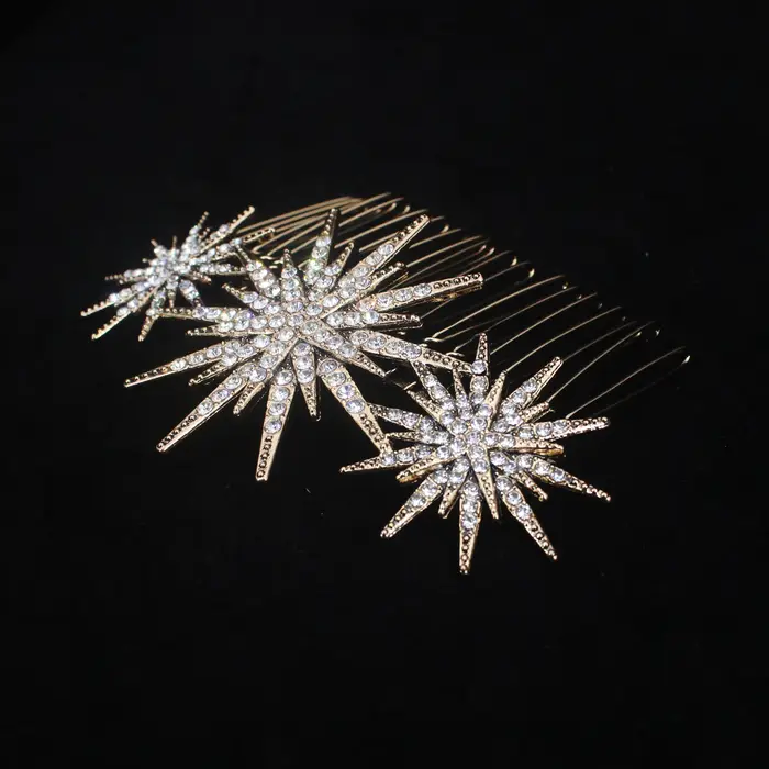 Pinces à cheveux en métal en forme d'étoile de cristal pour femmes et filles