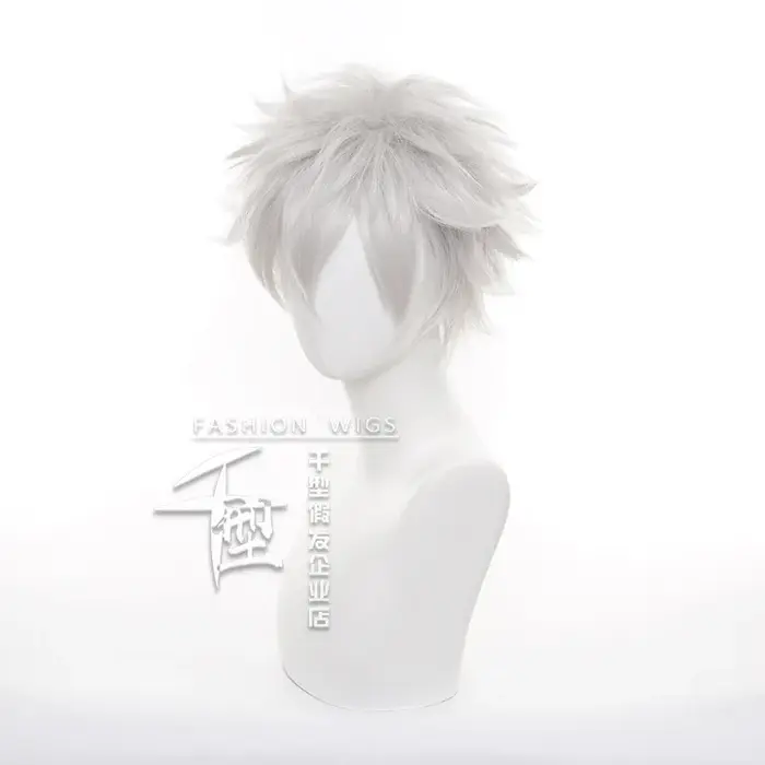 Hunter x Hunter Killua Zoldyck perruque courte hommes perruque Cosplay argent Shaggy couches résistant à la chaleur synthétique cheveux perruques