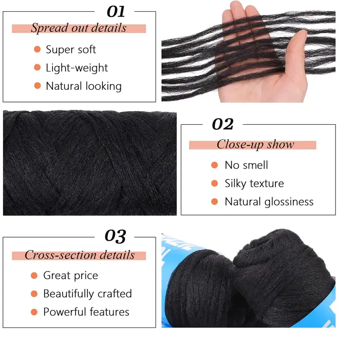 Extensions de cheveux synthétiques à tresser