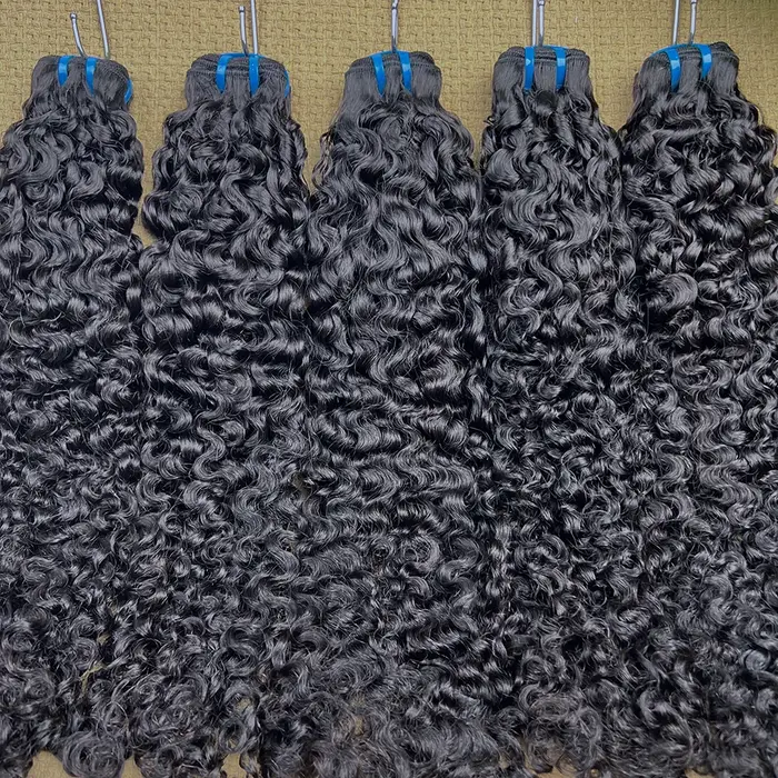 Mèches de cheveux bouclés birmans 18A, couleur naturelle # Extensions de tissage bouclées rebondissa