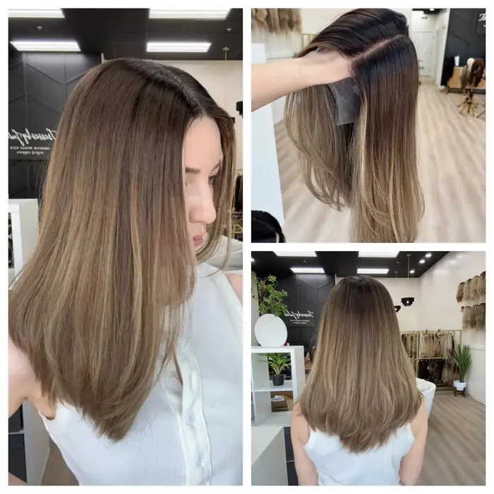 Perruque Blond Ombré Sans Colle, Taille de Bonnet Petite et Grande, Perruque Lace Front Blonde Ombré