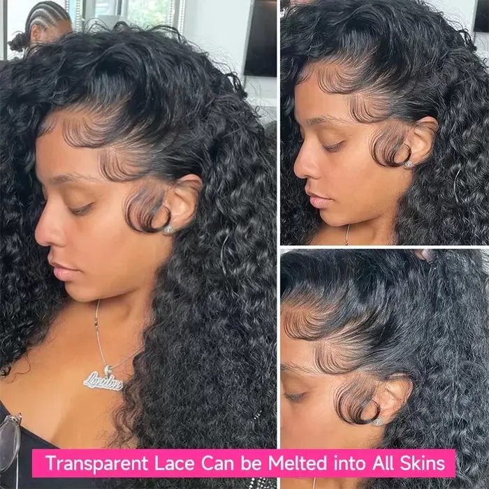 Perruque de cheveux humains bouclés birmans à 200 % de densité, perruques frontales en dentelle HD t