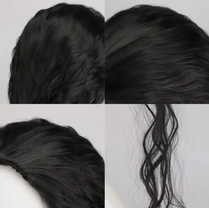 Perruque synthétique noire pour homme