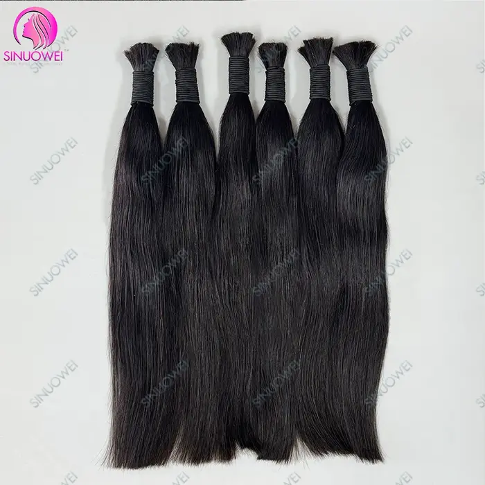 3 paquets tressage en vrac 100% cheveux humains os droit non transformés Extensions