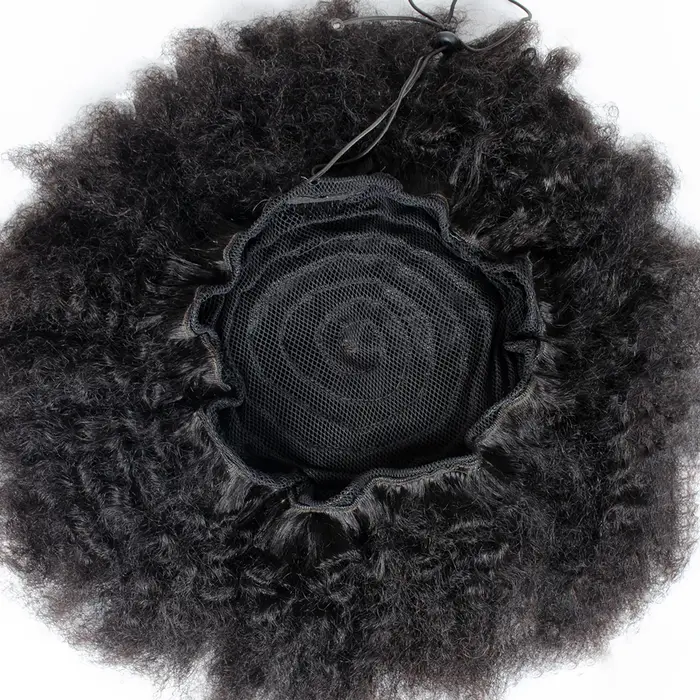 Chignon Afro en Cheveux Humains Crépus et Bouclés