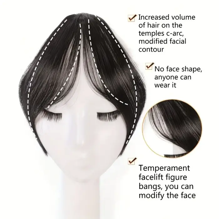 1 paquet de postiche bang pour femme