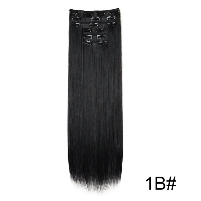 WIGSIN synthétique 6 pièces/ensemble Extension de cheveux longue droite à clipser