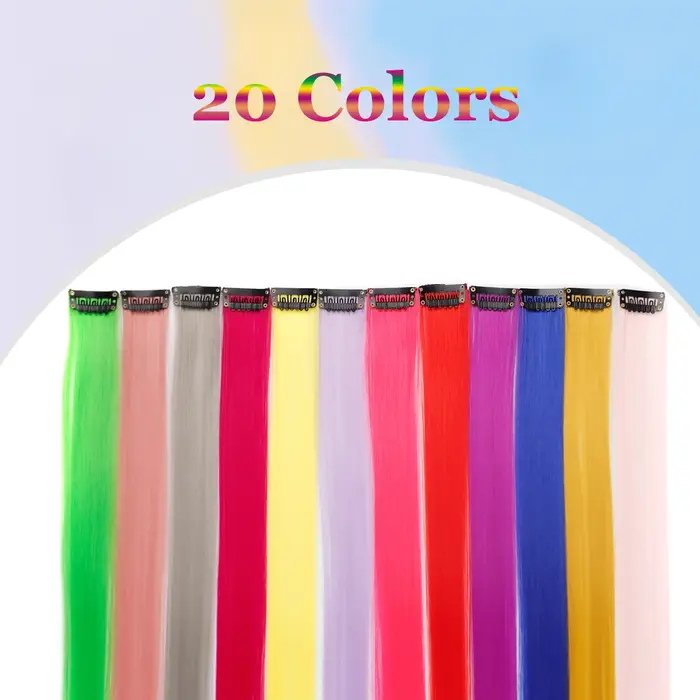 Extensions de cheveux synthétiques colorées à clipser