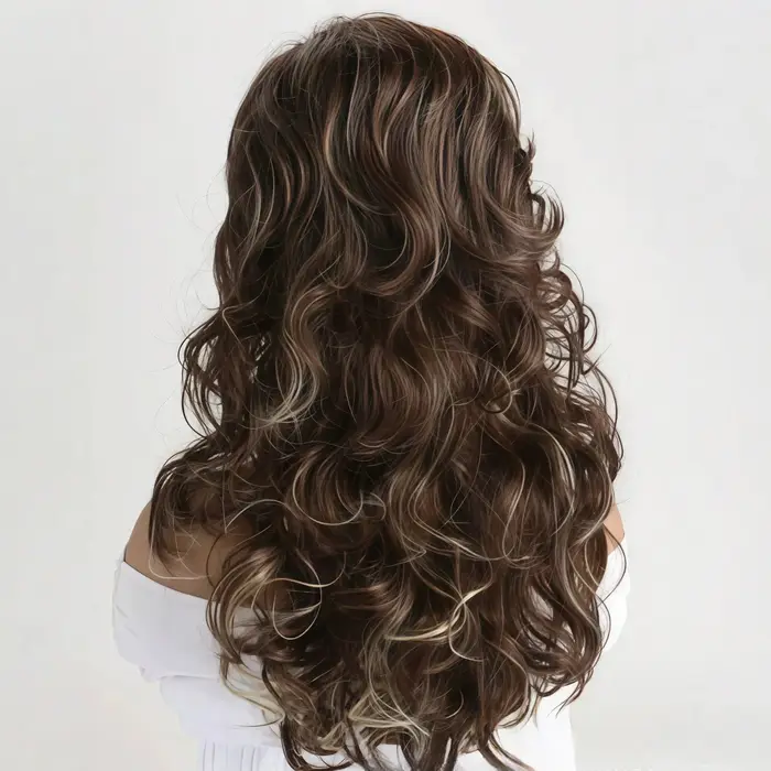 Perruque synthétique bouclée naturelle et volumineuse de 20 pouces pour femme
