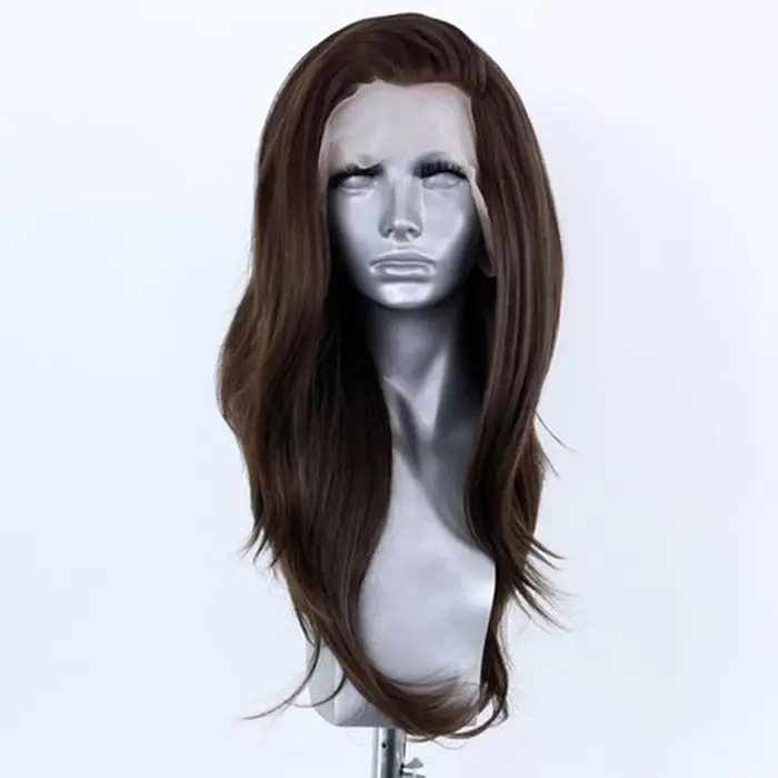 Perruque Lace Front Wig Synthétique Brun Foncé