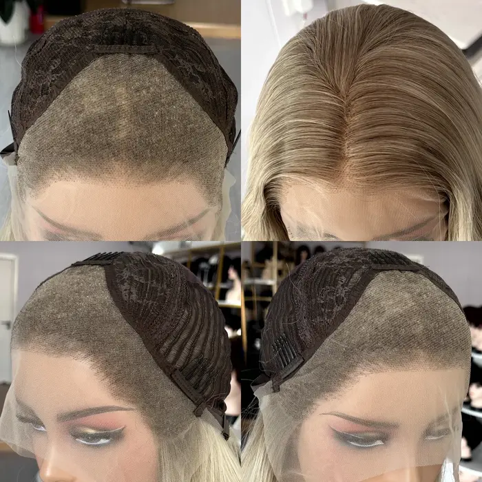 Perruque longue blonde brune ombrée pour femme