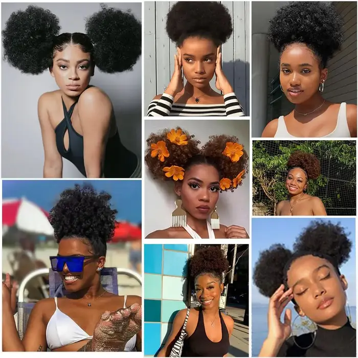 Queue de cheval afro synthétique pour cheveux naturels