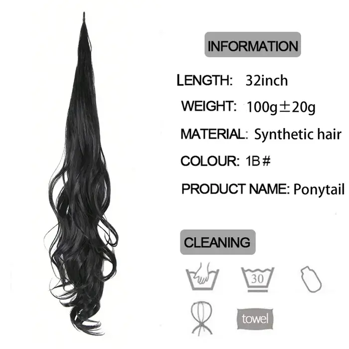 32 ''Fake queue de cheval Extension de cheveux longue