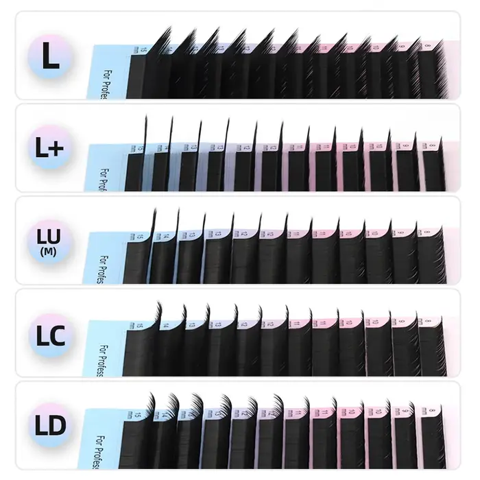 RUJADE L L + LC LD LU(M) Curl Extensions de cils individuelles Faux vison naturel Volume russe maquillage