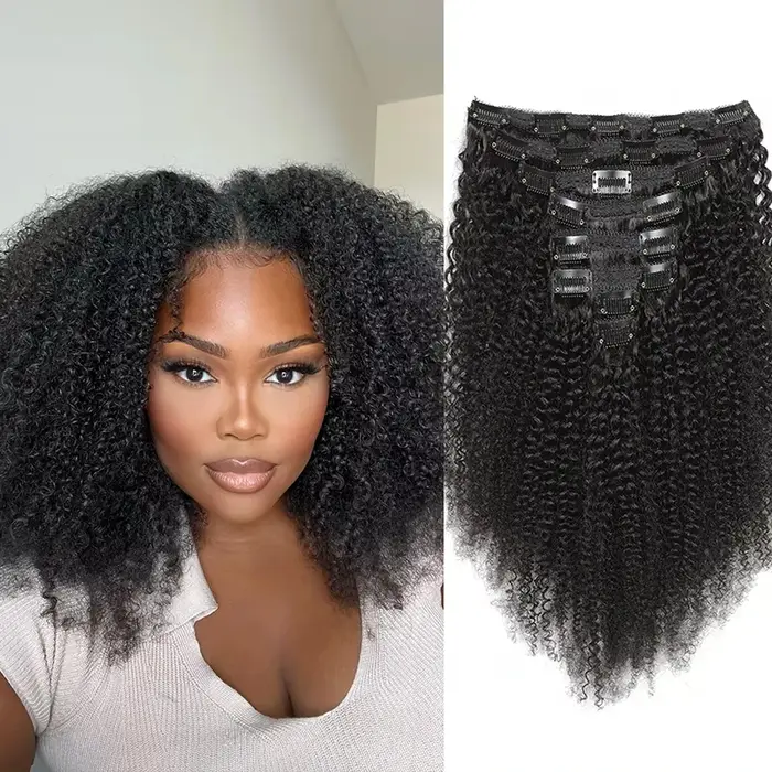 Extensions de cheveux afro bouclés à clipser