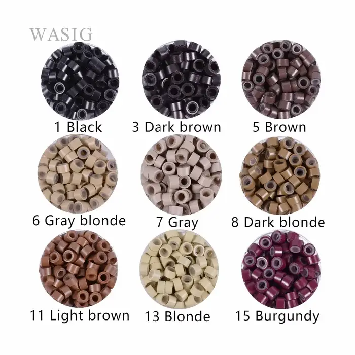 Micro anneaux/perles en Silicone pour Extensions de cheveux