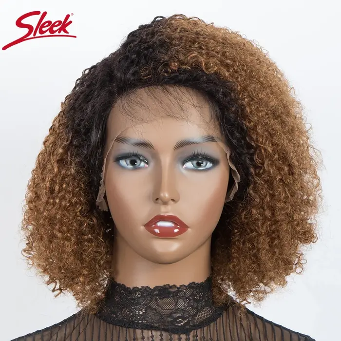 Perruques élégantes Jerry Curly 13x5x1 T Lace Frontal en cheveux humains